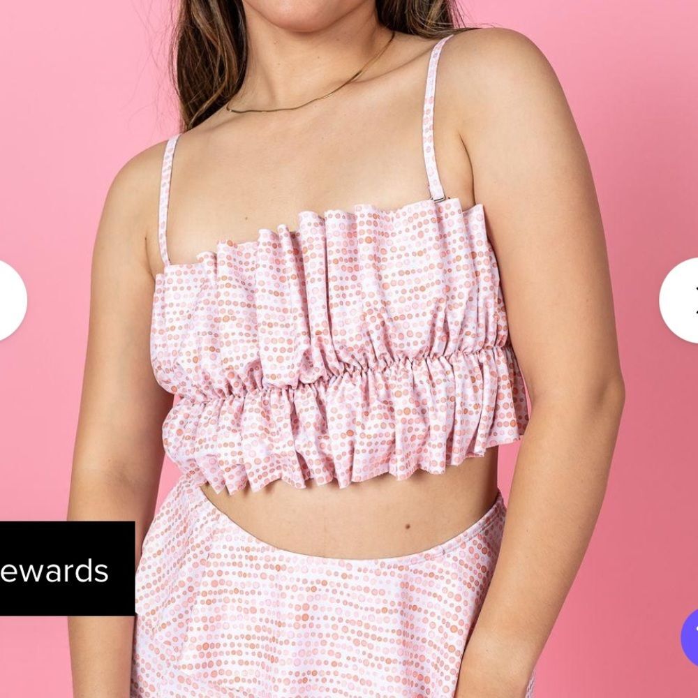 kortni jeane swim oversized ruffle top Watercolor Dots M